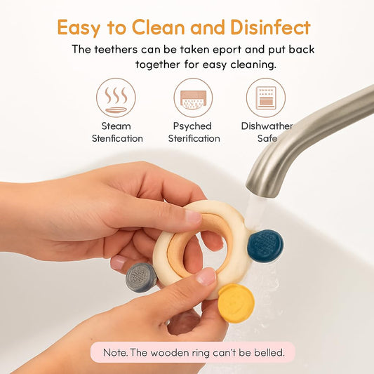 silicon teethers for baby| Baby Teething Toys - Natural Organic Freezer Safe Teether Set, Infant and Toddler
