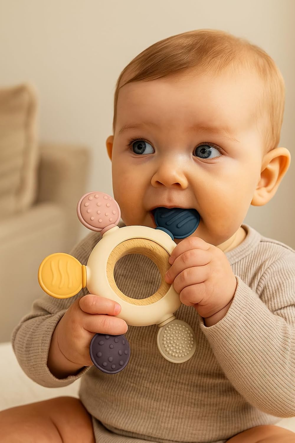 silicon teethers for baby| Baby Teething Toys - Natural Organic Freezer Safe Teether Set, Infant and Toddler