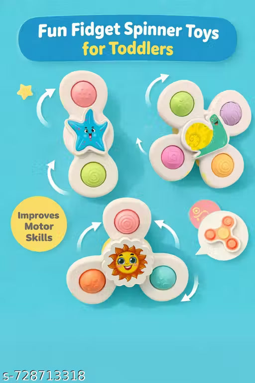 Baby Bathing Buddy Spinner Toy Set of 3 High-Quality Durable Rotating Toy for Small Children
