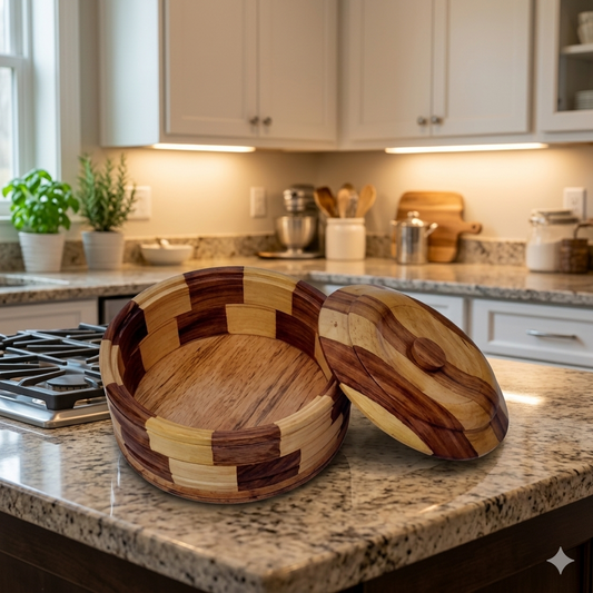 Wooden Chapati Box Natural Finish Wooden Chapati Box for Kitchen