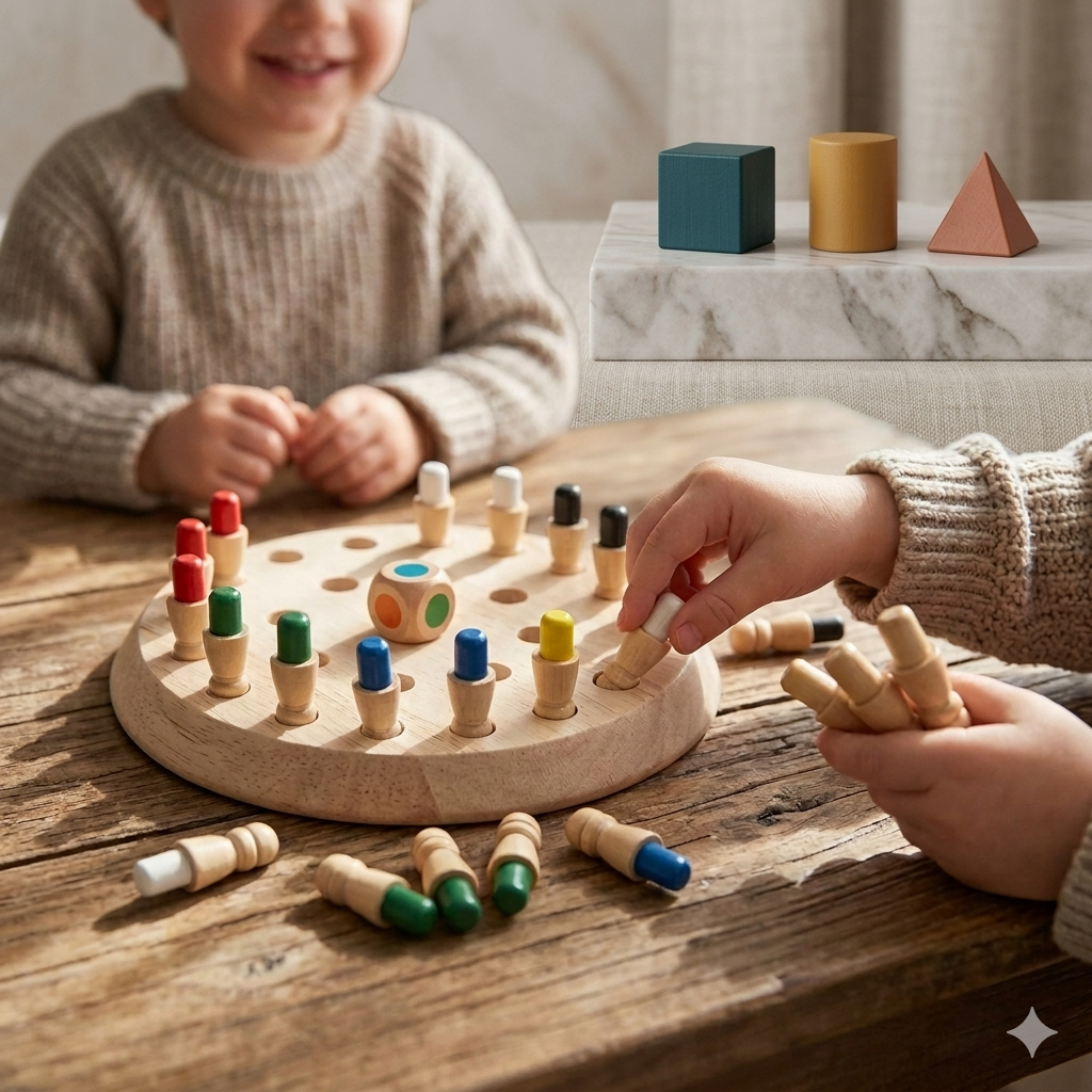 Wooden Memory Chess Game