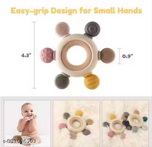 silicon teethers for baby| Baby Teething Toys - Natural Organic Freezer Safe Teether Set, Infant and Toddler