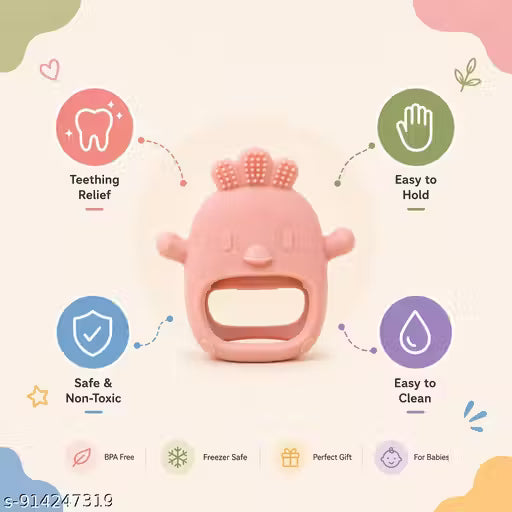 Adorable Silicone Baby Teething Toy - Perfect Baby Shower Gift for Newborn Boys and GirlsPACK OF 1