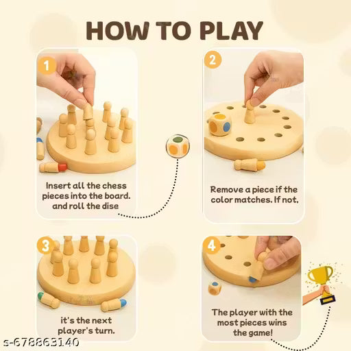 Wooden Memory Chess Game