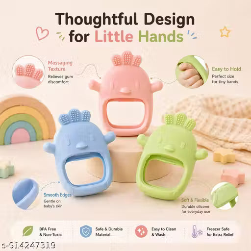 Adorable Silicone Baby Teething Toy - Perfect Baby Shower Gift for Newborn Boys and GirlsPACK OF 1